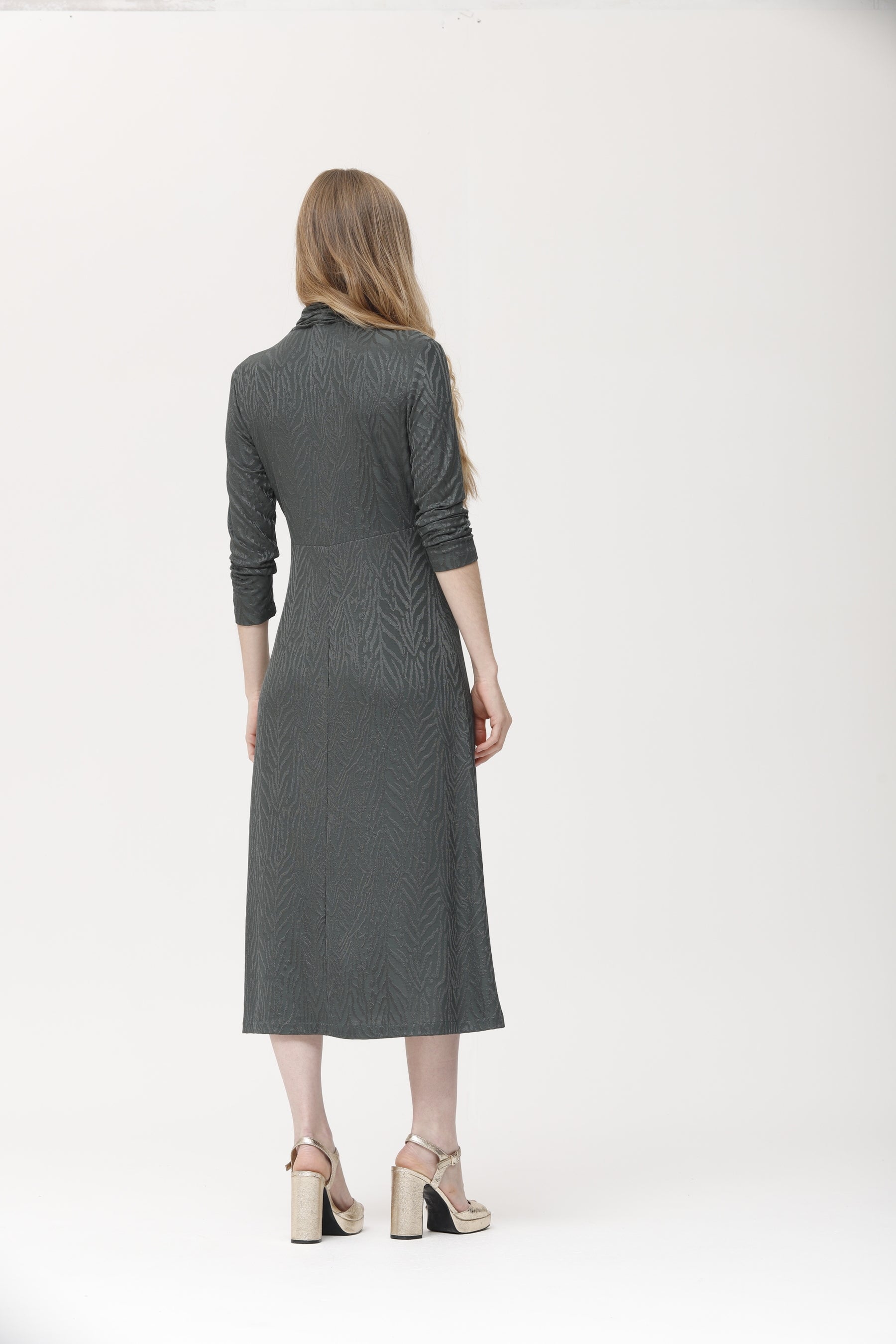 Vestido Mink Jersey Jacquard Cebra