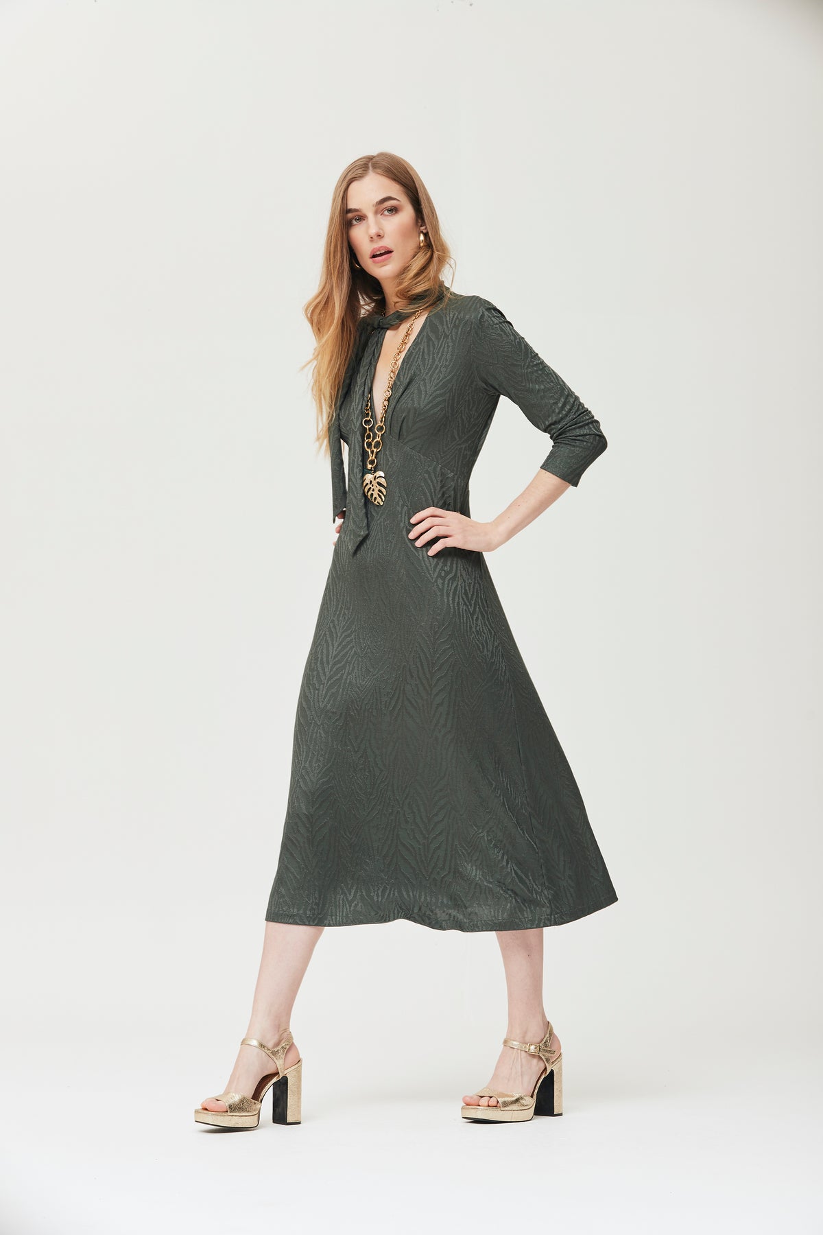Vestido Mink Jersey Jacquard Cebra