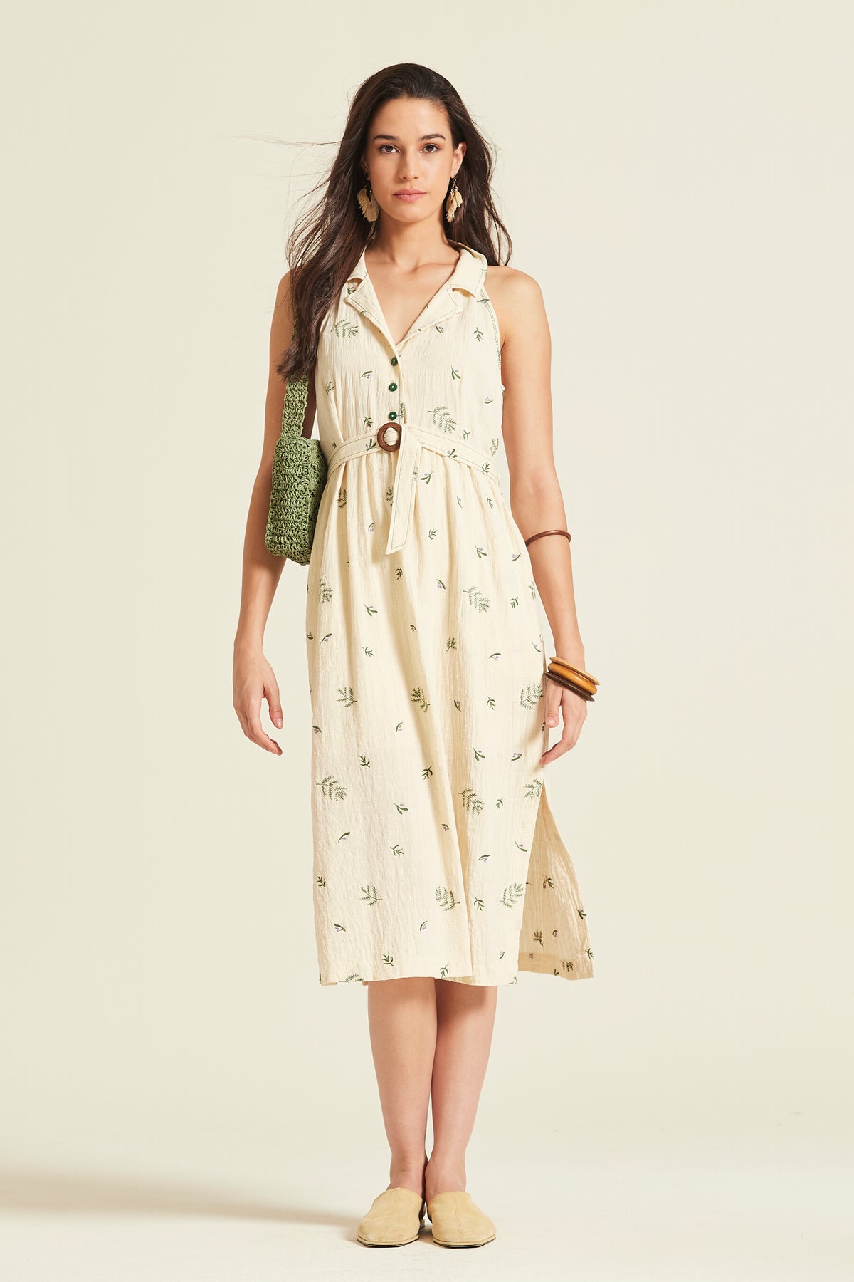 Vestido Bigul Algodón Bordado
