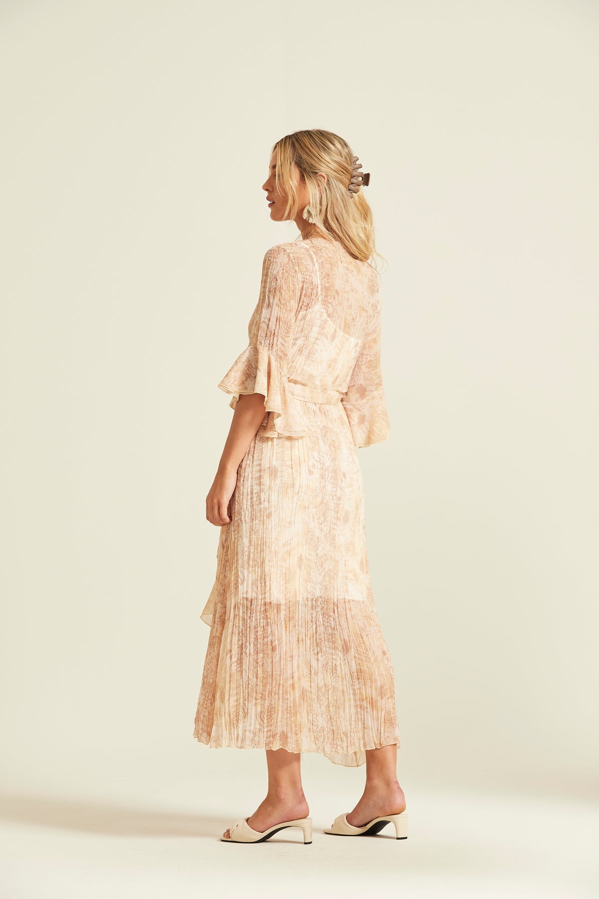 Vestido Marino Gasa Estampada