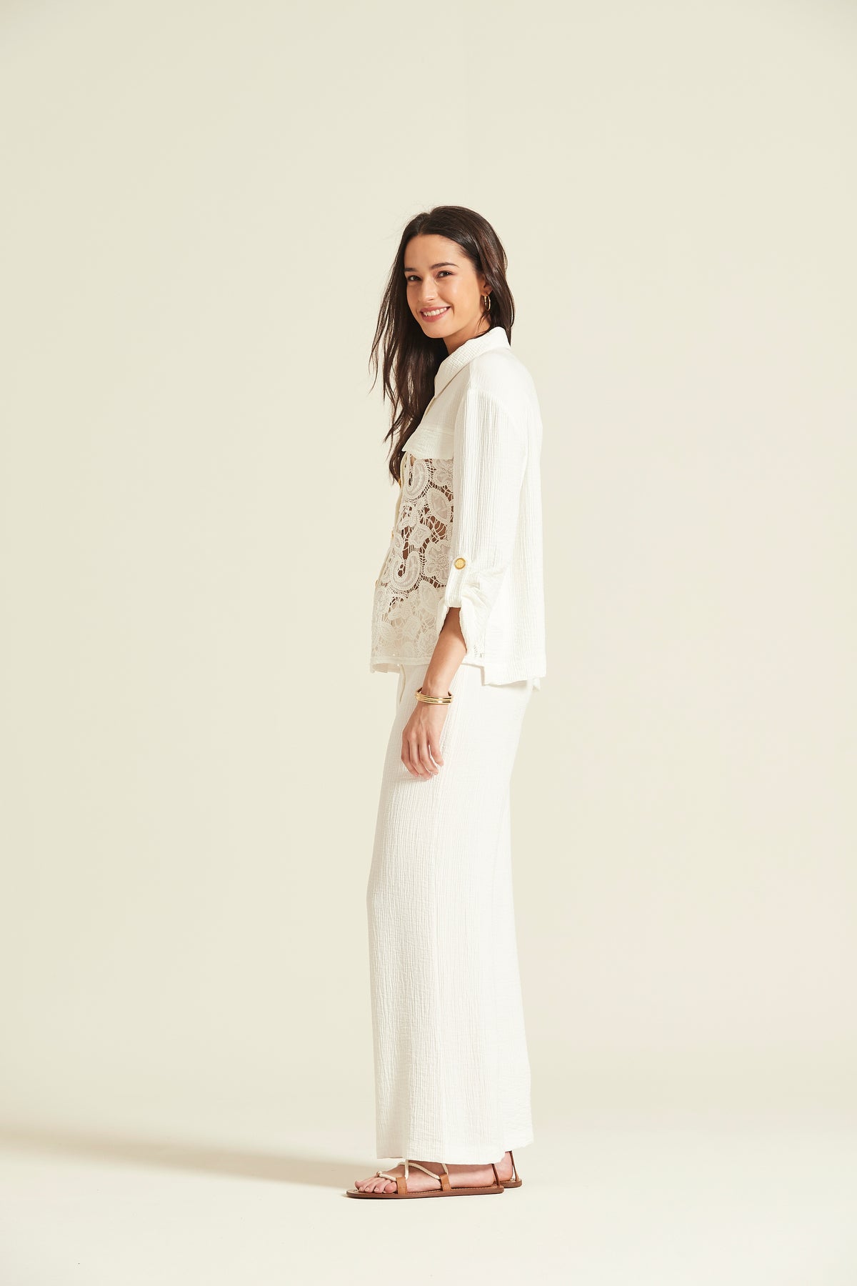 Camisa Lecan Bordado Y Bambula Doble