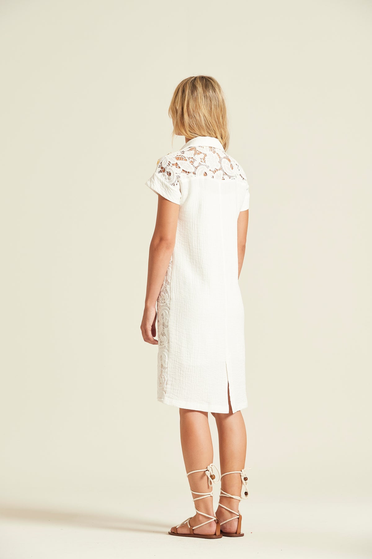 Vestido Presa Bordado Y Bambula Doble