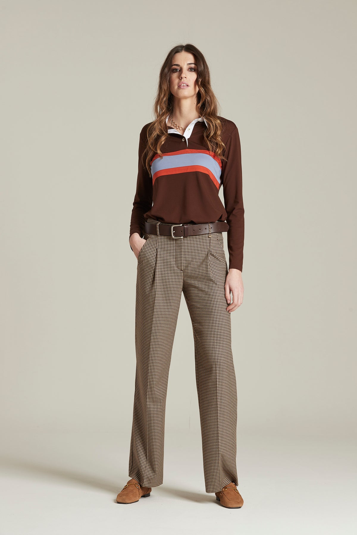 PANTALÓN CASSON Twill de Cuadro Pequeño