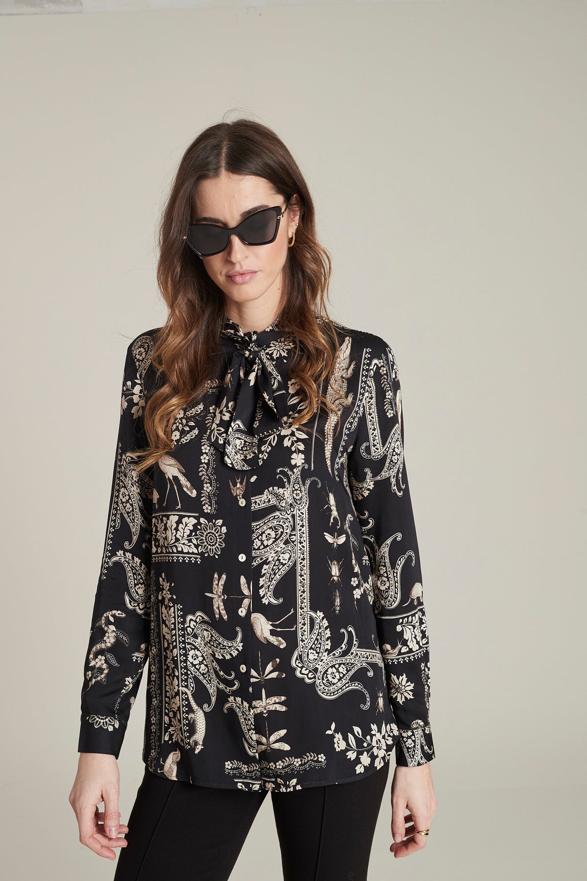 BLUSA PRUNO Estampado bicolor