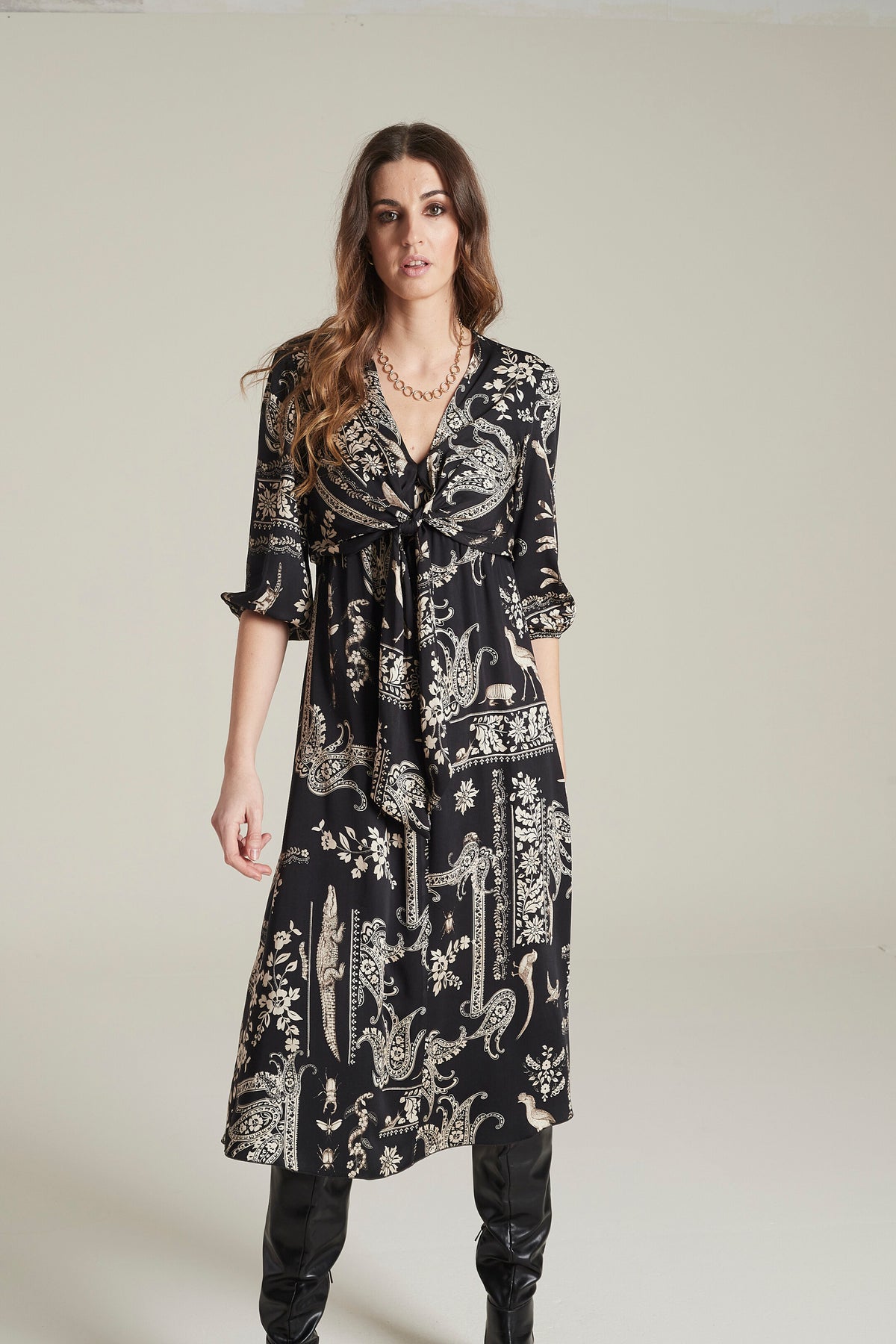 VESTIDO PURNE Estampado bicolor