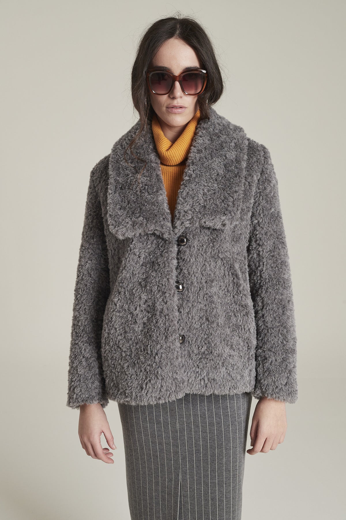 CHAQUETA BIDAR  Efecto Pelo Jaspeado