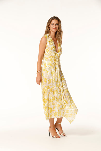 VESTIDO ALSACIA GASA LAMINADA ESTAMPADA