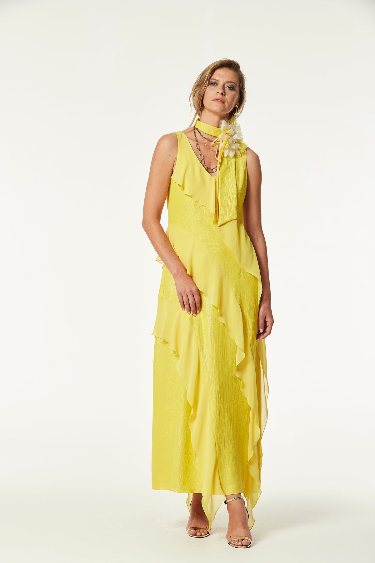 VESTIDO BAGDAD LAMINADO LUREX