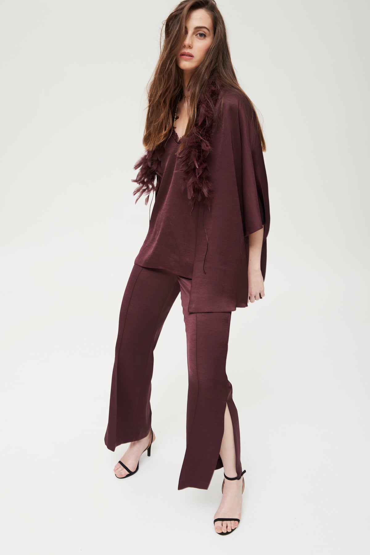 Double sided matte satin Hamba top