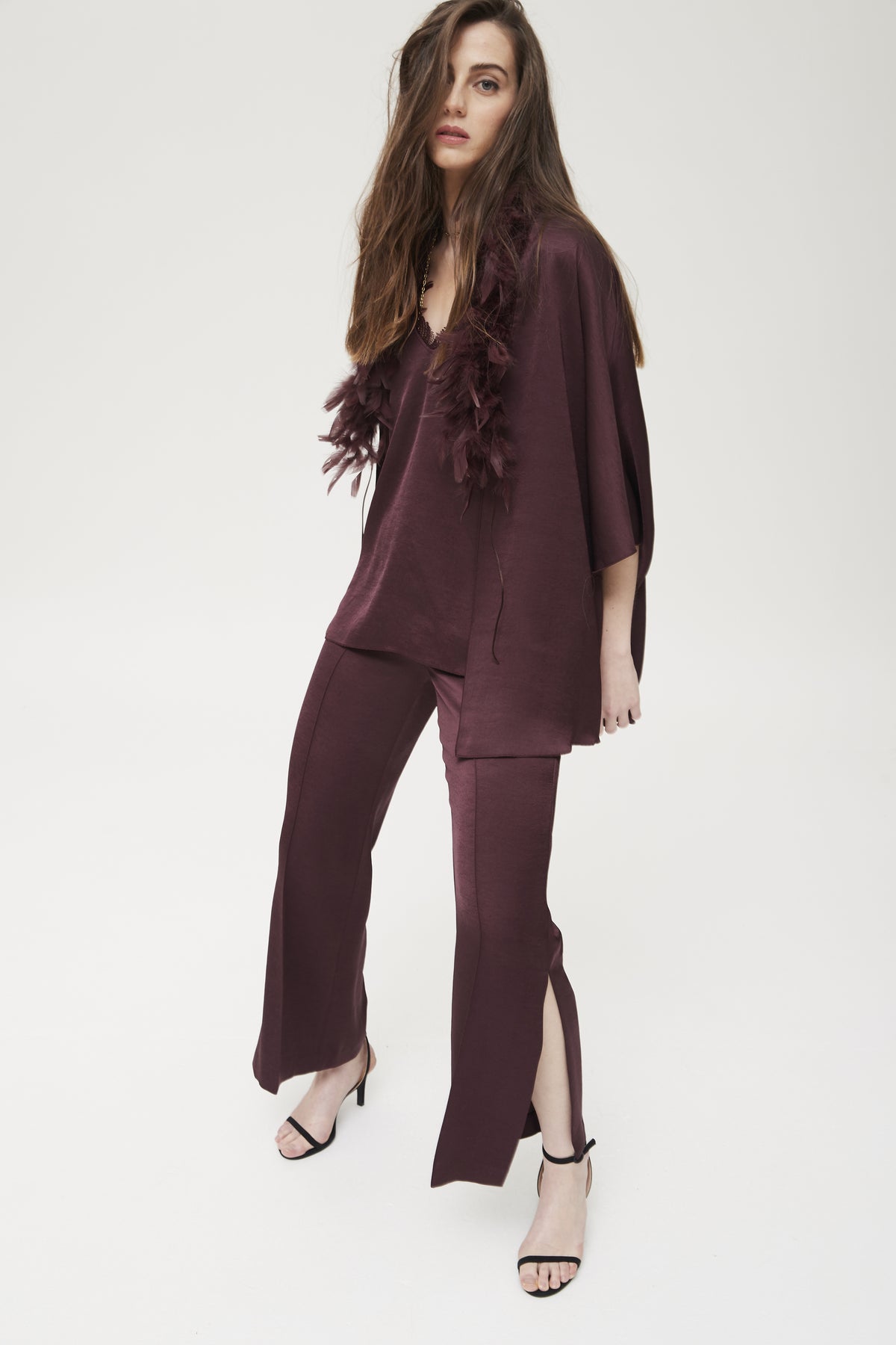 Kubis dubbelzijdige matte satijnen broek