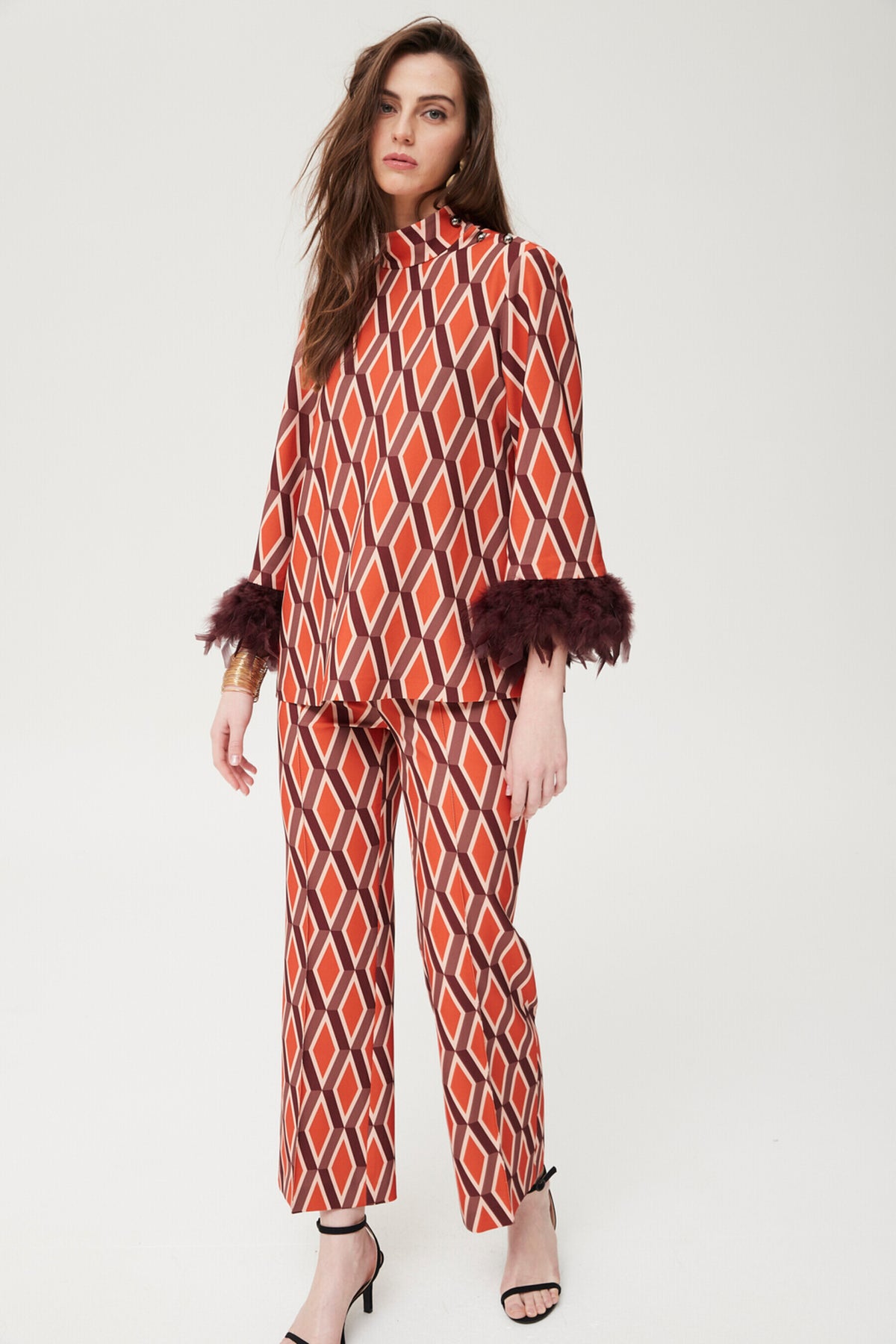 Watson crêpebroek met geometrische print