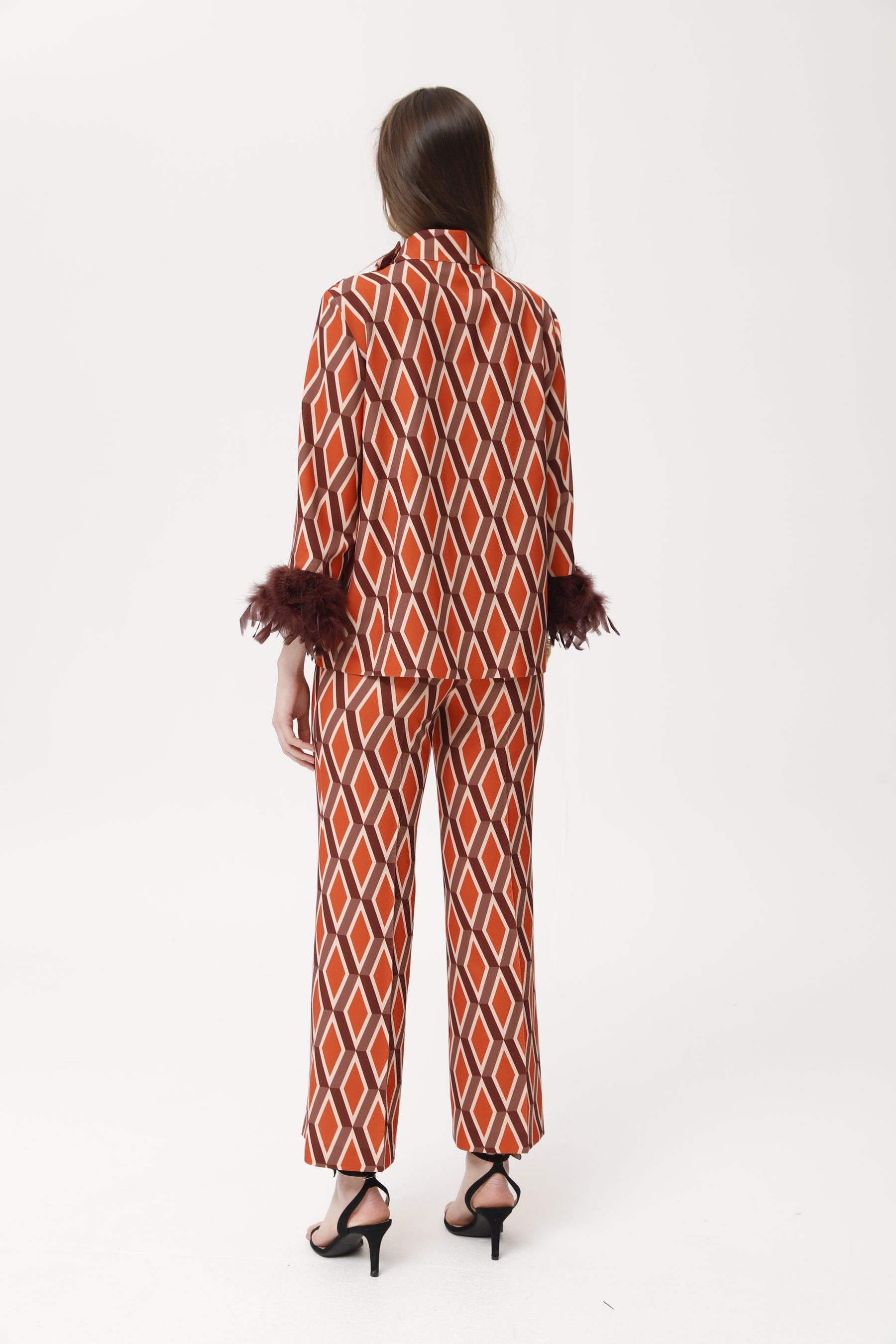 Geometric Printed Crep Watson Trousers
