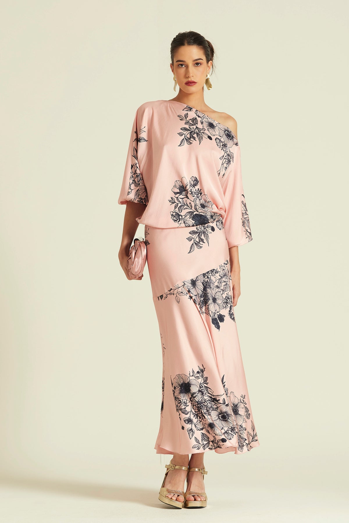 Printed Satin Gerte Blouses