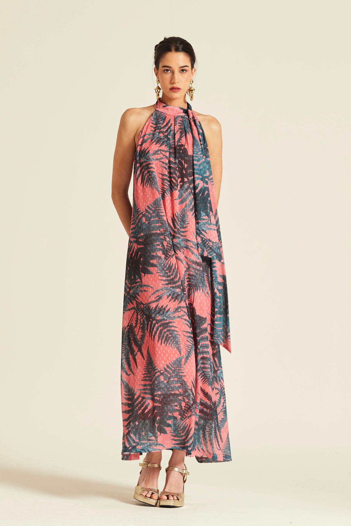 Vestido Cheva99 Jacquard De Gasa