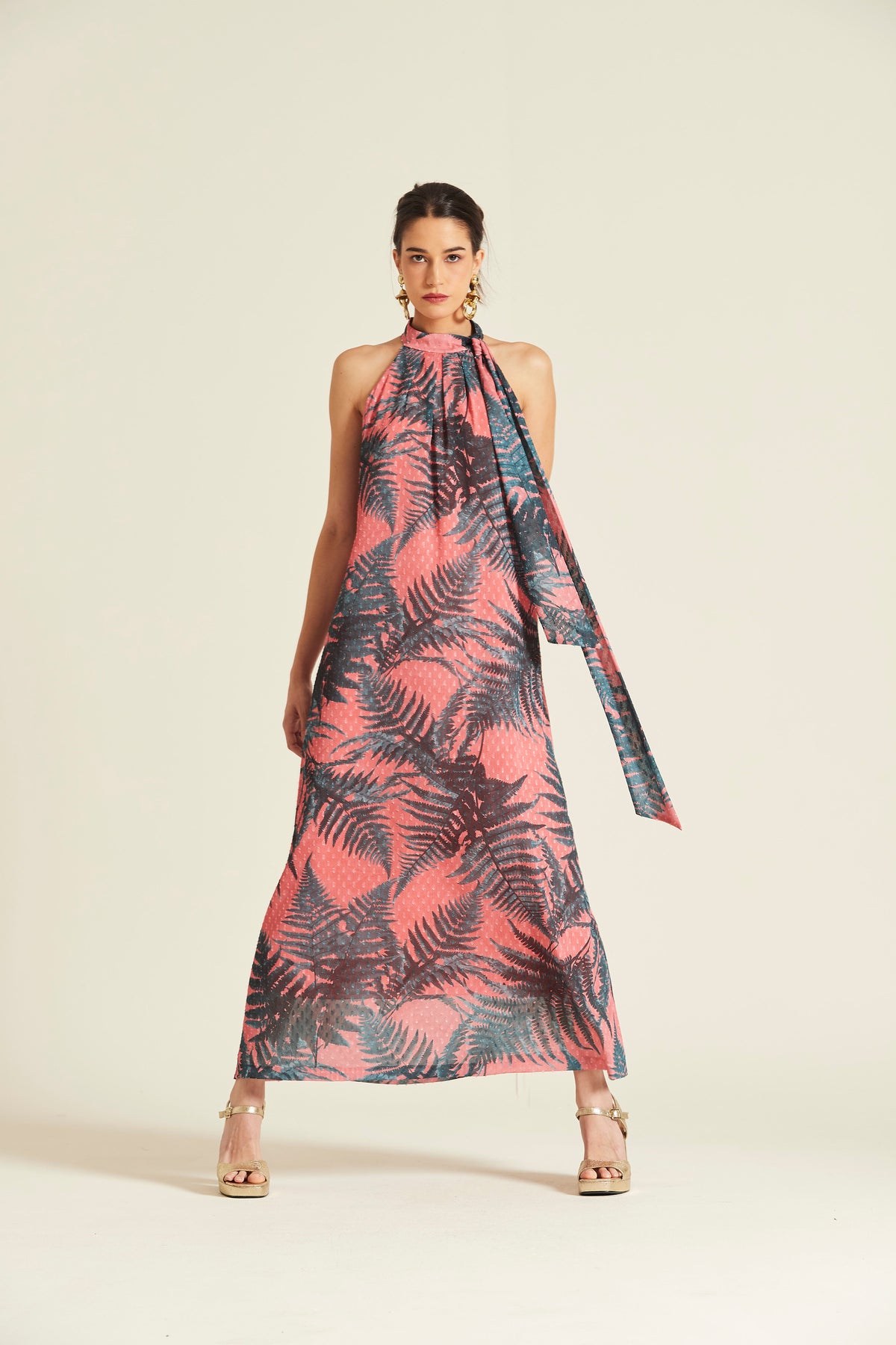 Vestido Cheva99 Jacquard De Gasa