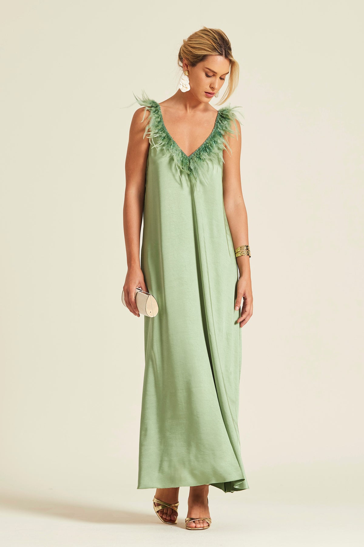 Vestido Desper Saten Vintage