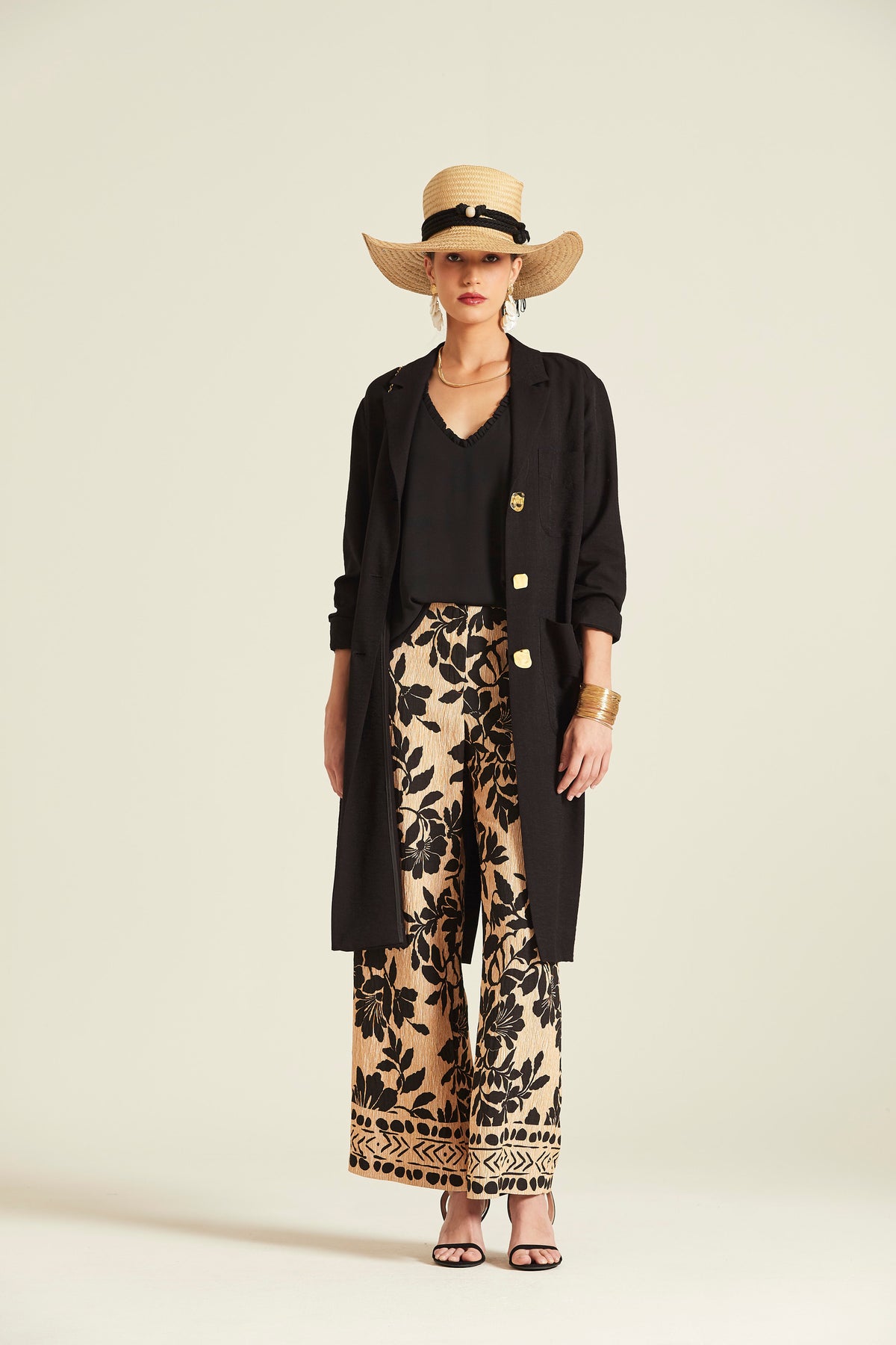Viscose Greek Print Pronto Trousers