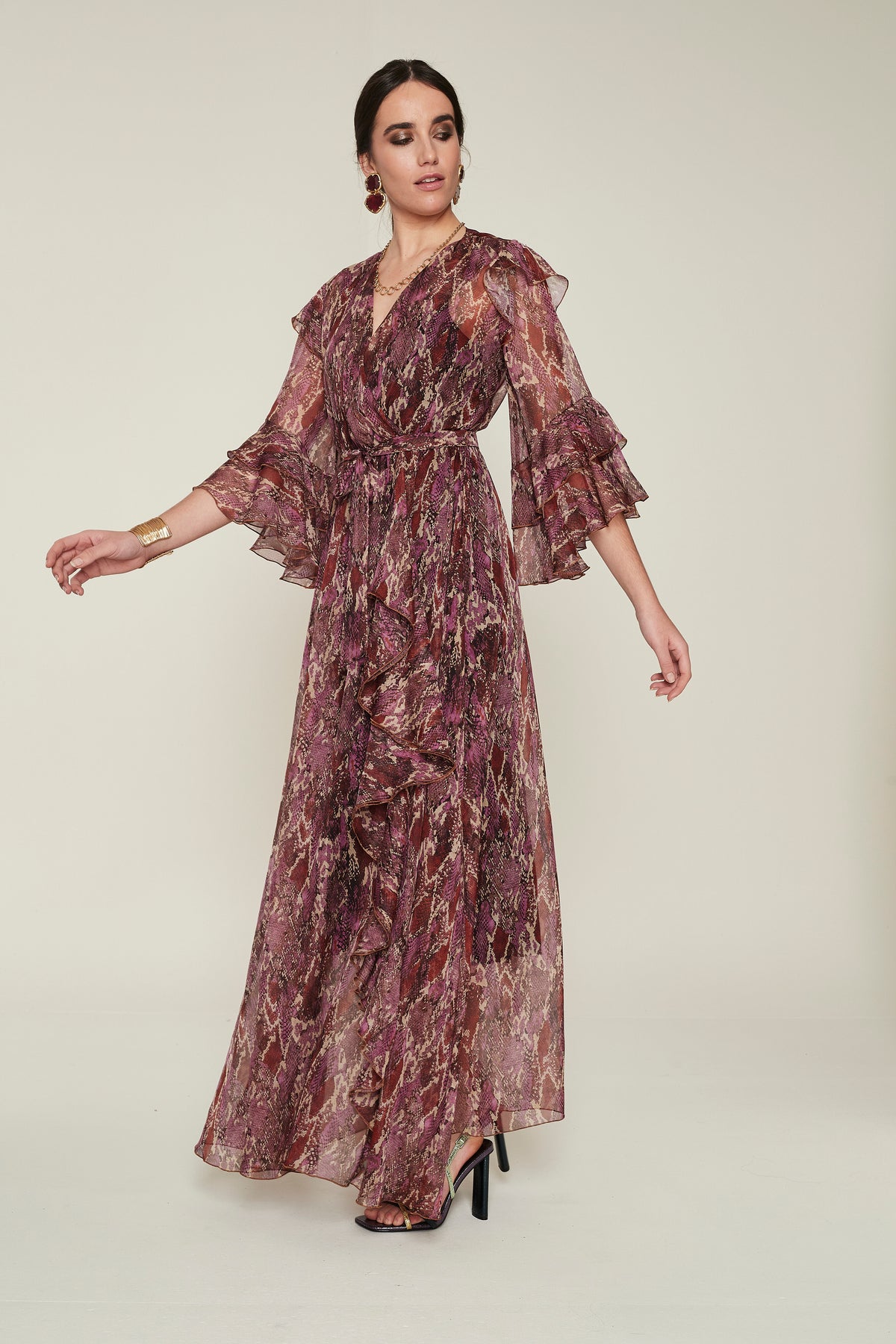 VESTIDO MASILDA Gasa estampada serpiente