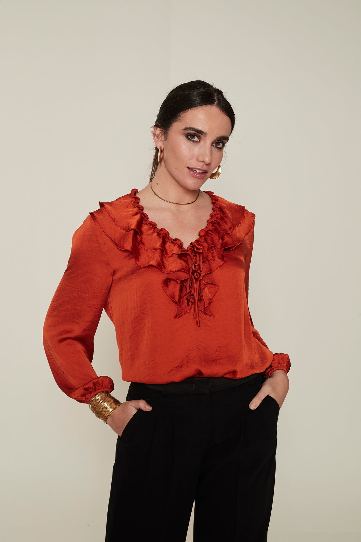 BLUSA CLOTA Saten vintage ligero