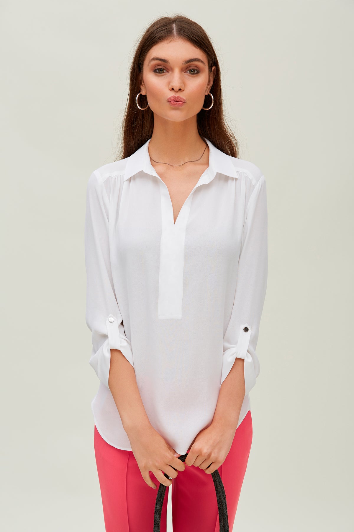 CAMISA SIN BORDADO-CREP MAROCAINE