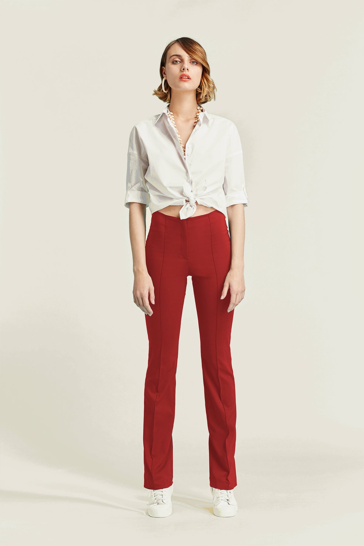 PANTALÓN ACAMPANADO-ALGODÓN STRETCH