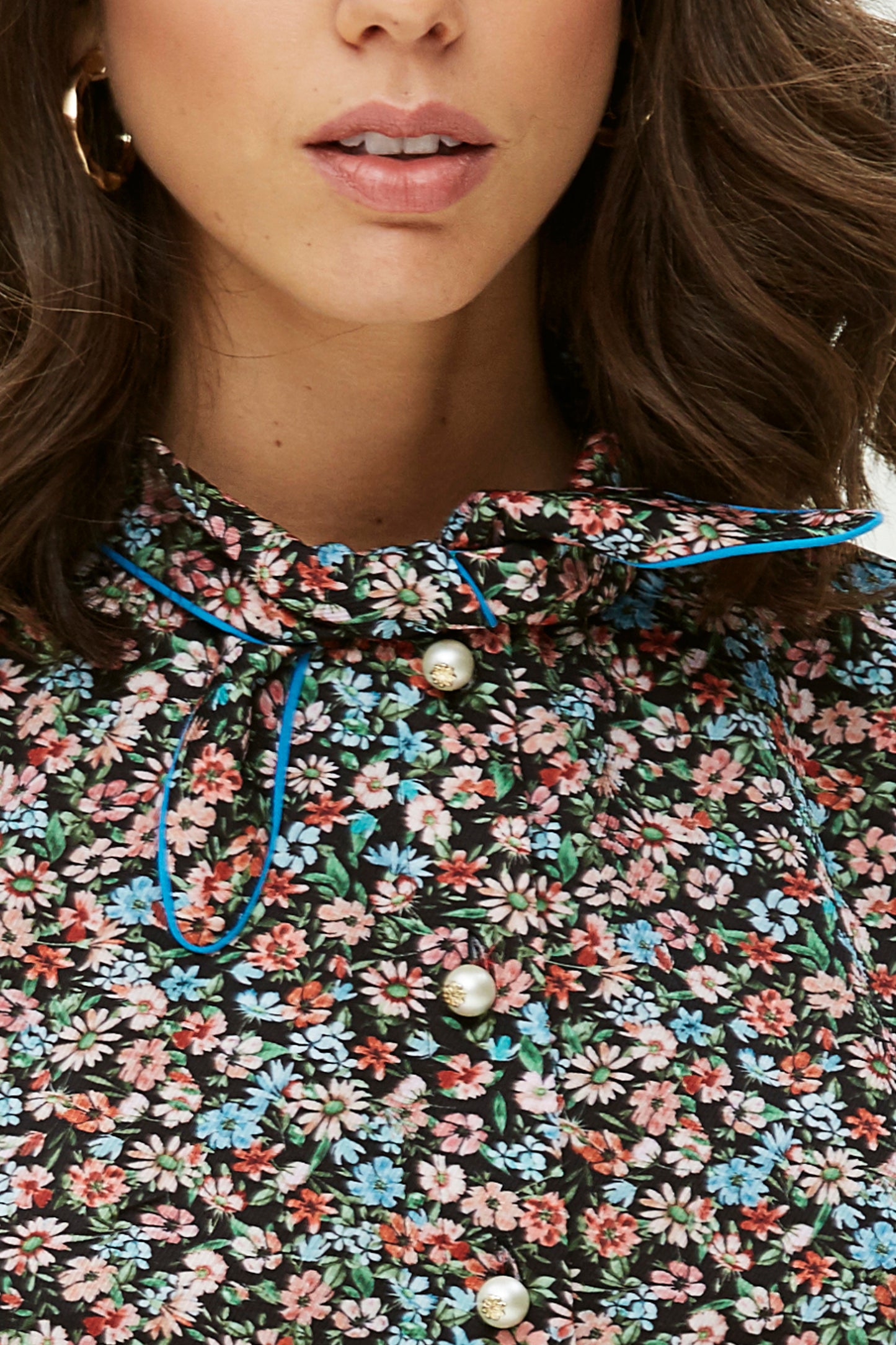 VESTIDO LAZADA CUELLO-ESTAMPADO MULTICOLOR