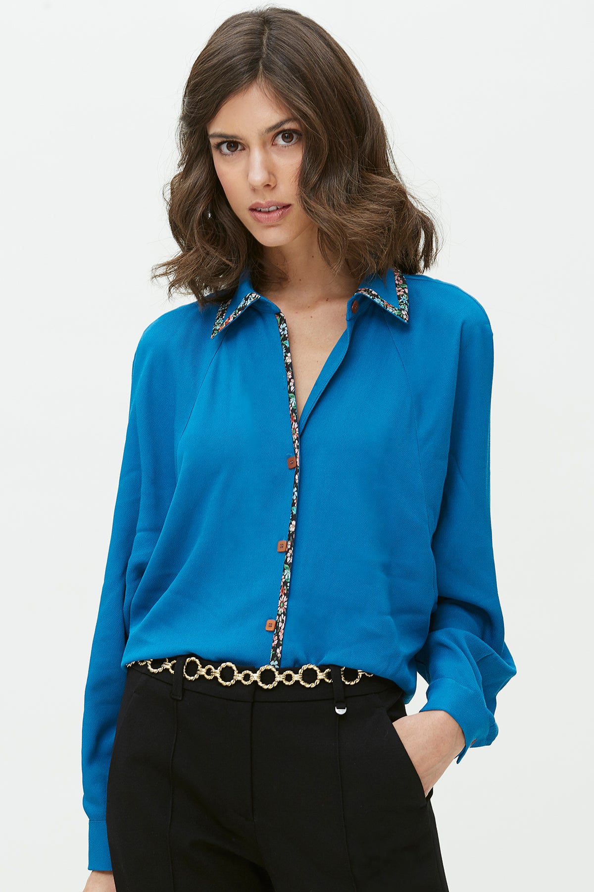 CAMISA MANGA RANGLÁN EN CREPÉ VISCOSA