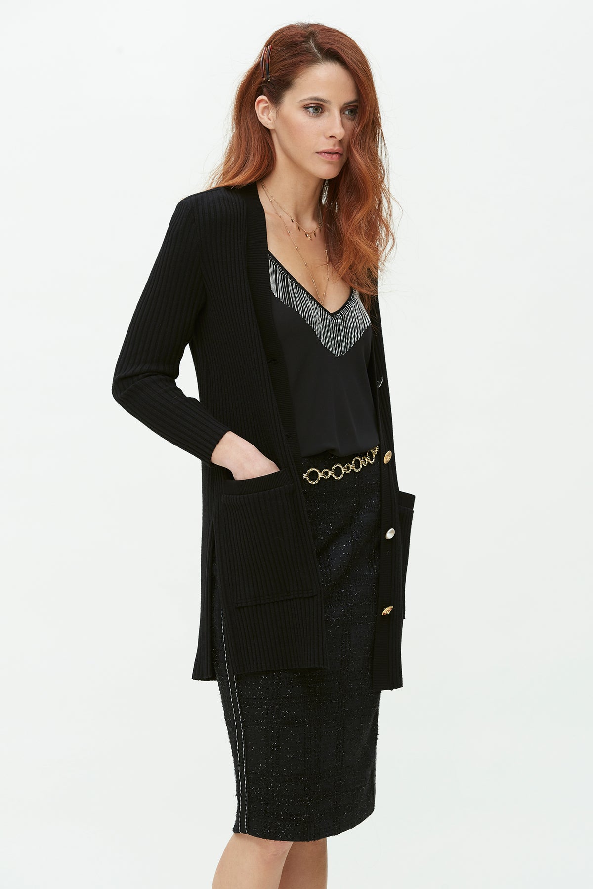 Falda Lapiz-Chanel Punto Lurex