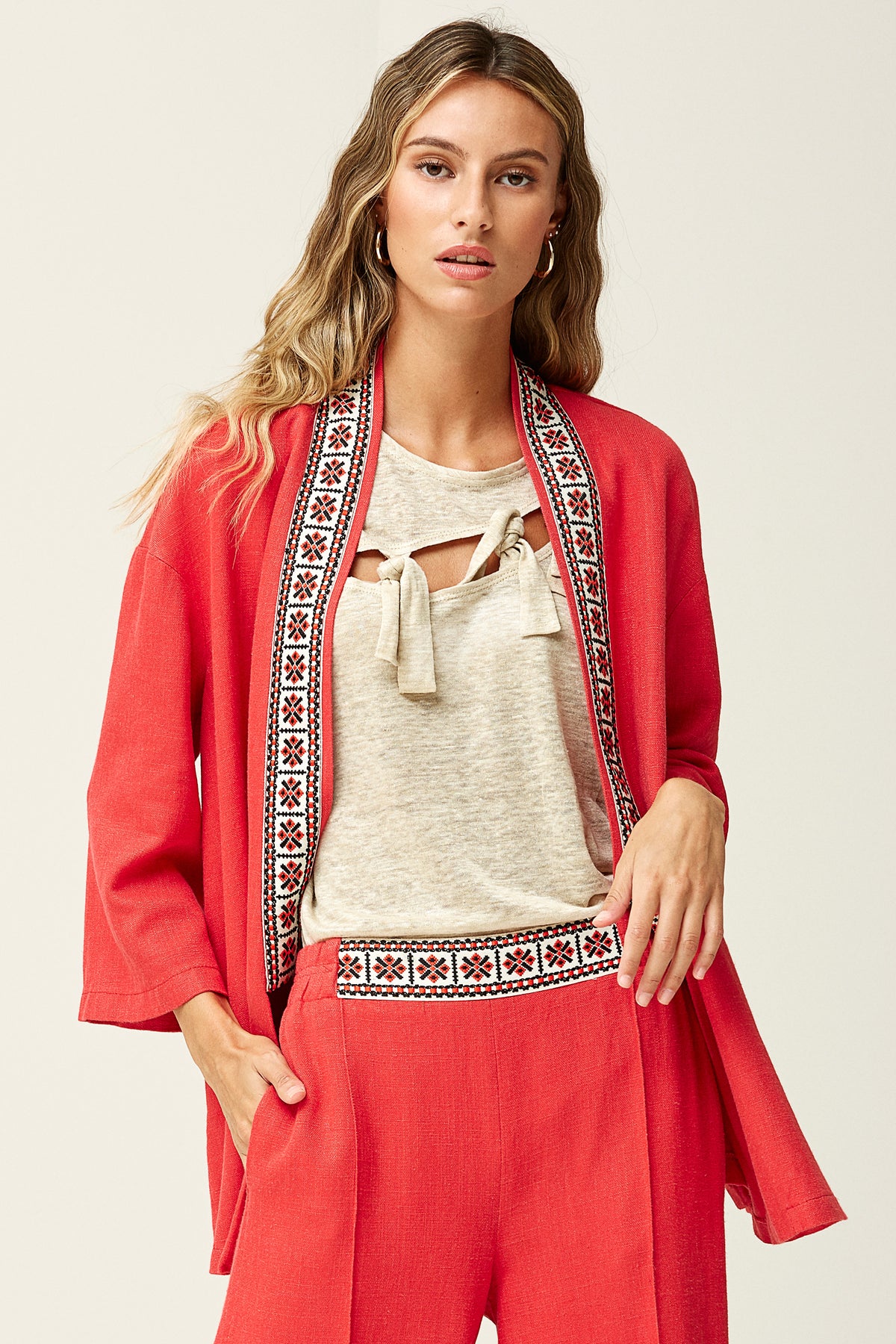 CHAQUETA KIMONO EVASÉ LINO