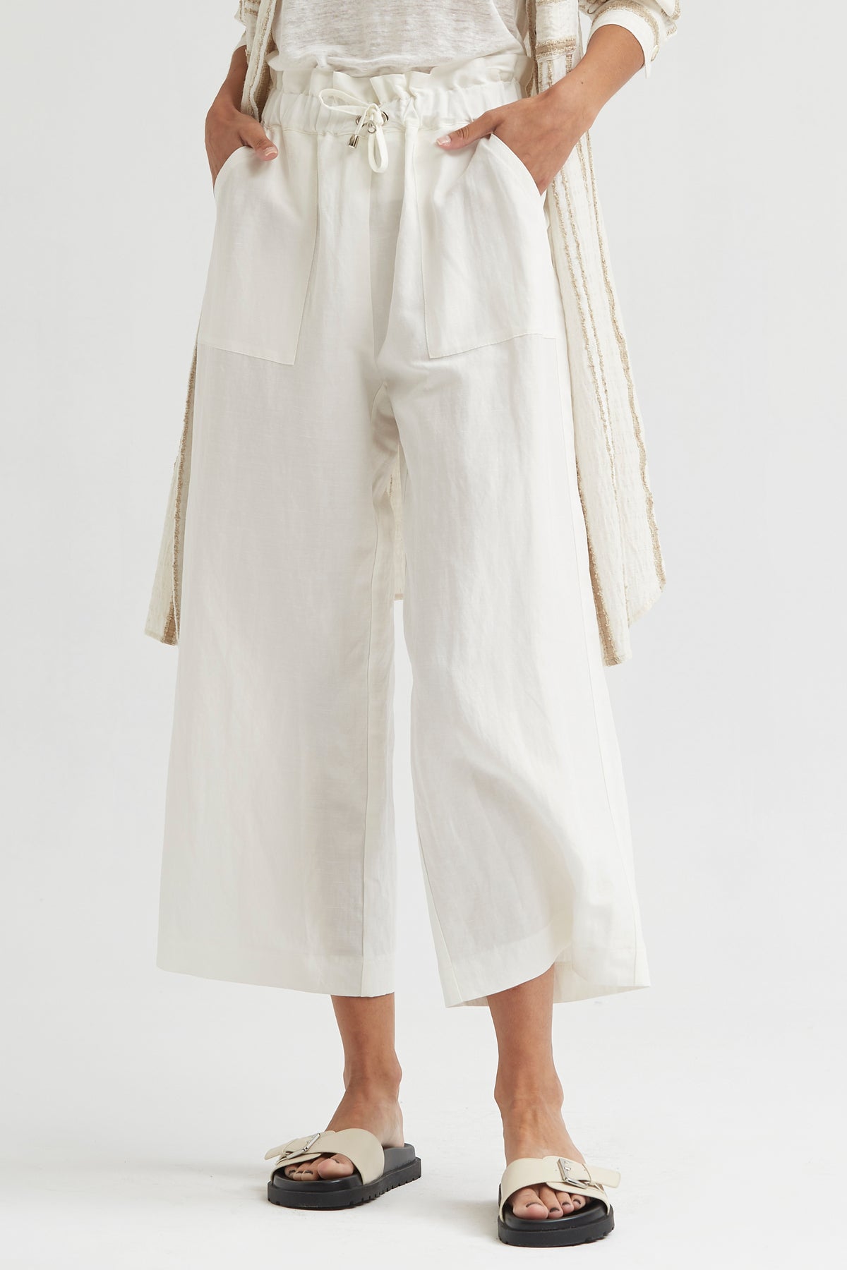 PANTALÓN PAPERBAG VISCOSA LINO