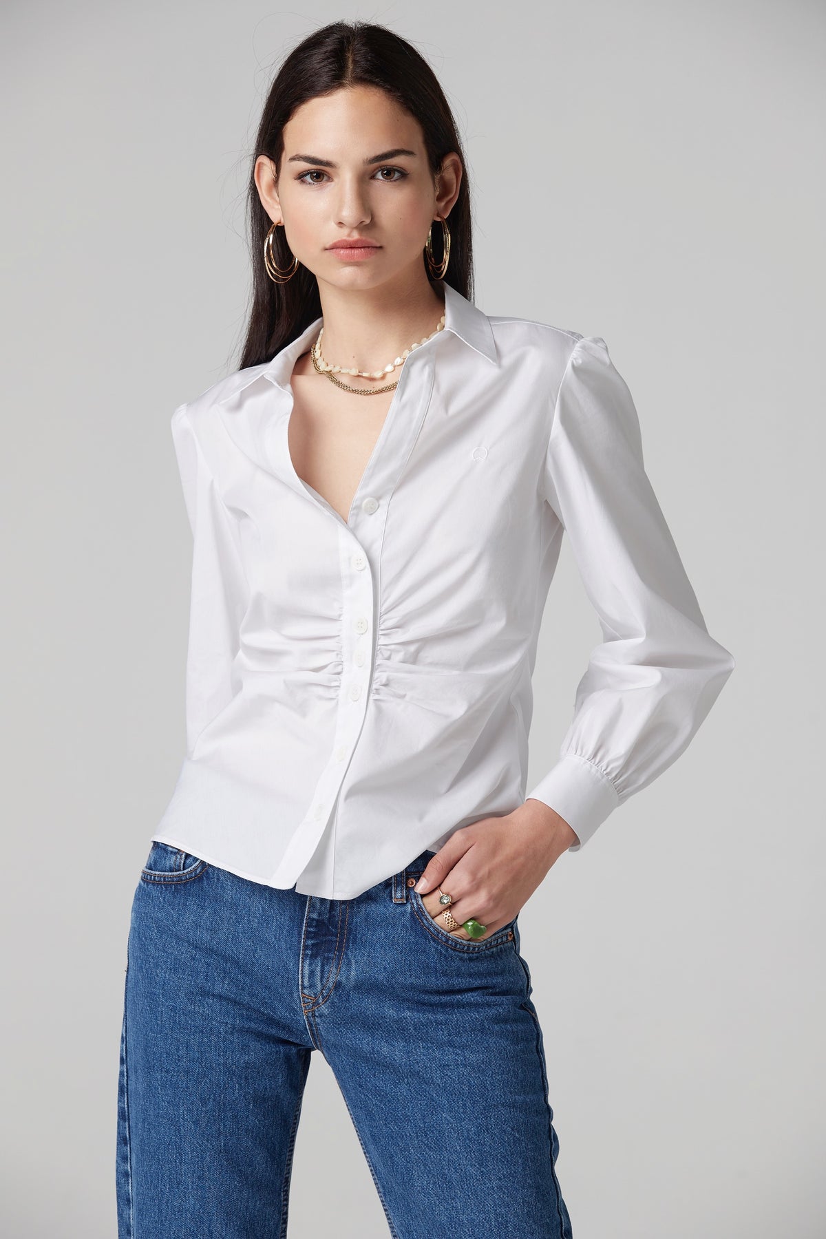 CAMISA MUSTA POPELÍN STRETCH