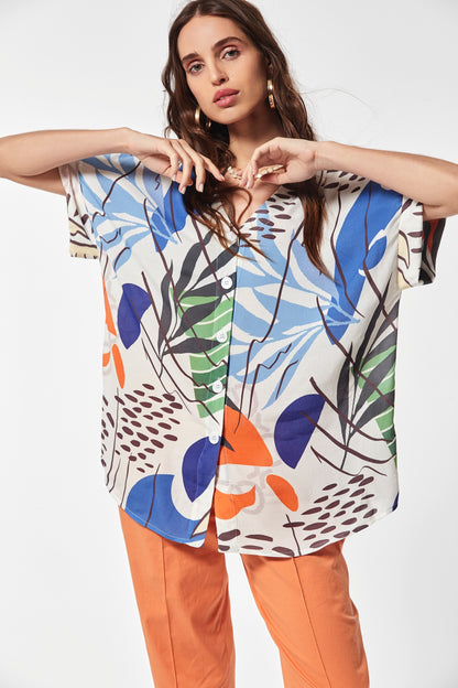 CAMISA FALDER CREP MARROCAINE