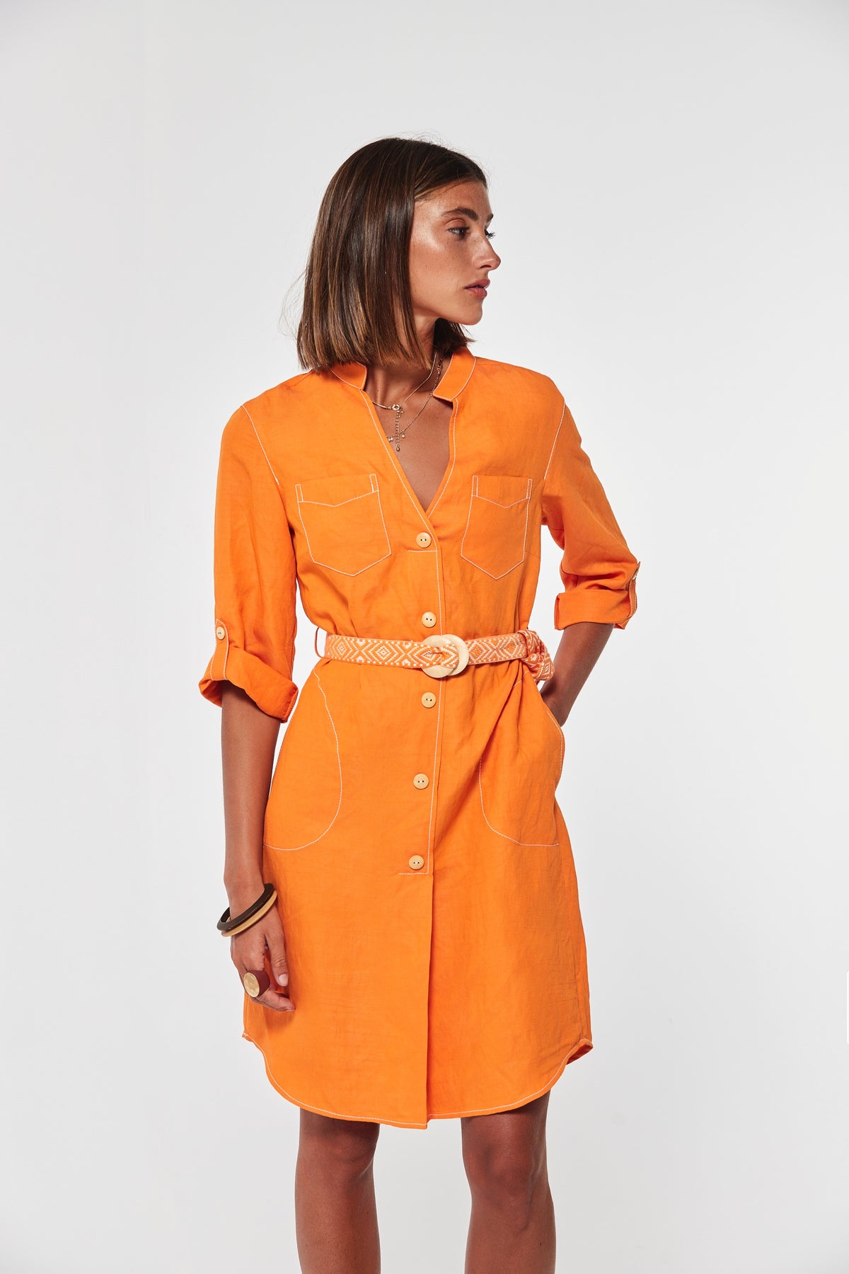 VESTIDO GALDON RAYA ESPIGA