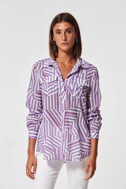 CAMISA APIO VOILE DIBUJO GEOMETRICO