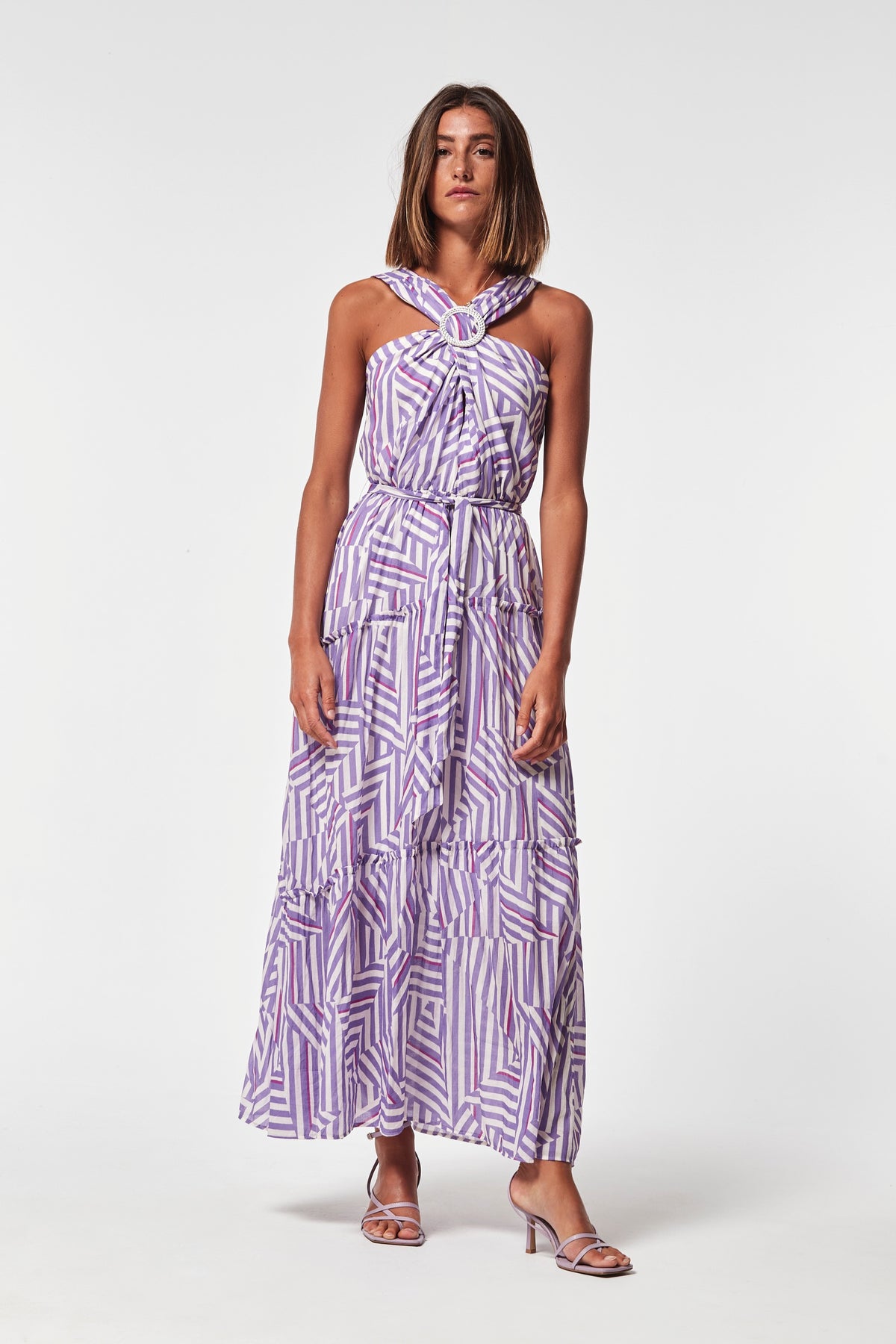 VESTIDO NIMES VOILE DIBUJO GEOMETRICO