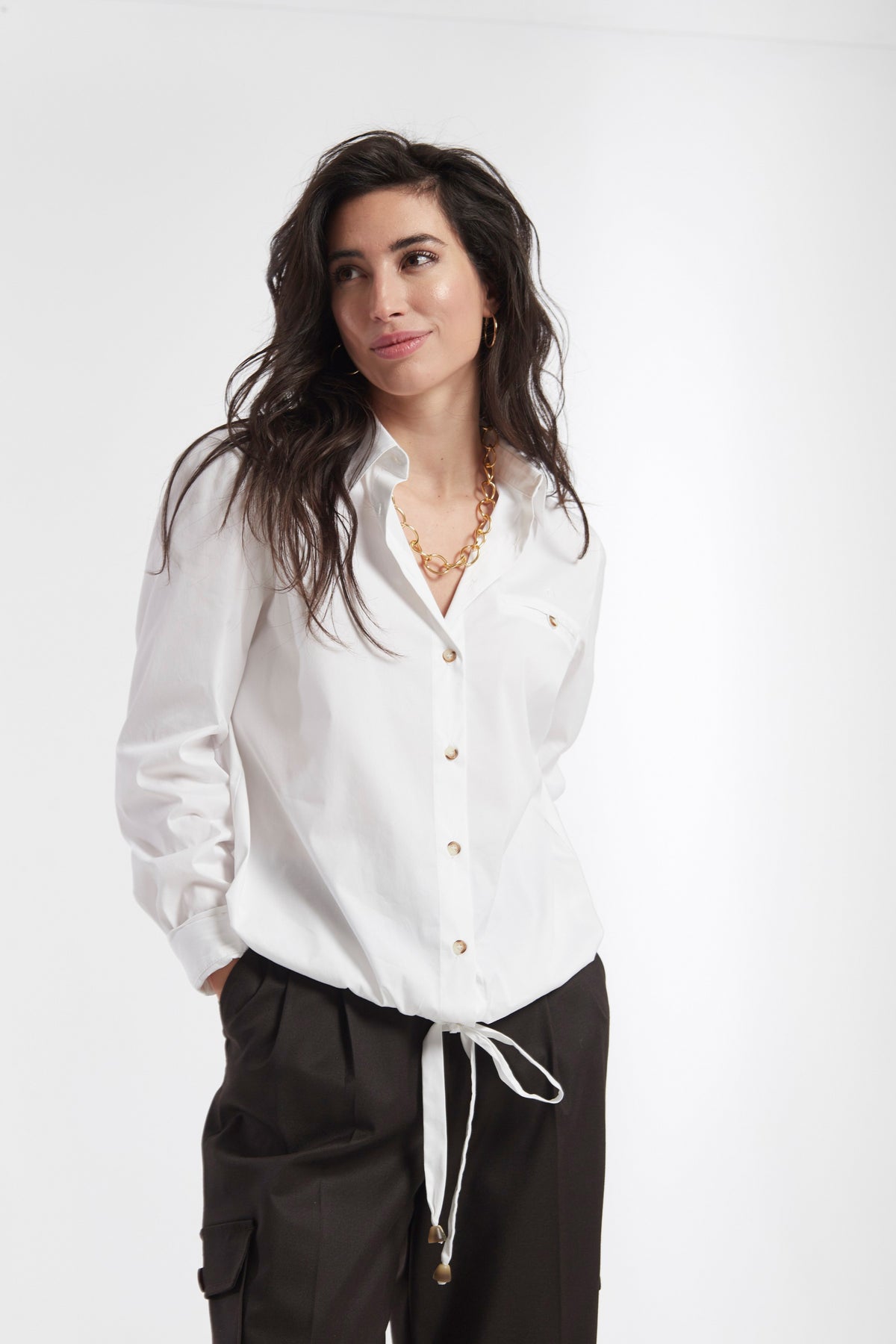 CAMISA CIERRE LAZO POPELIN STRETCH