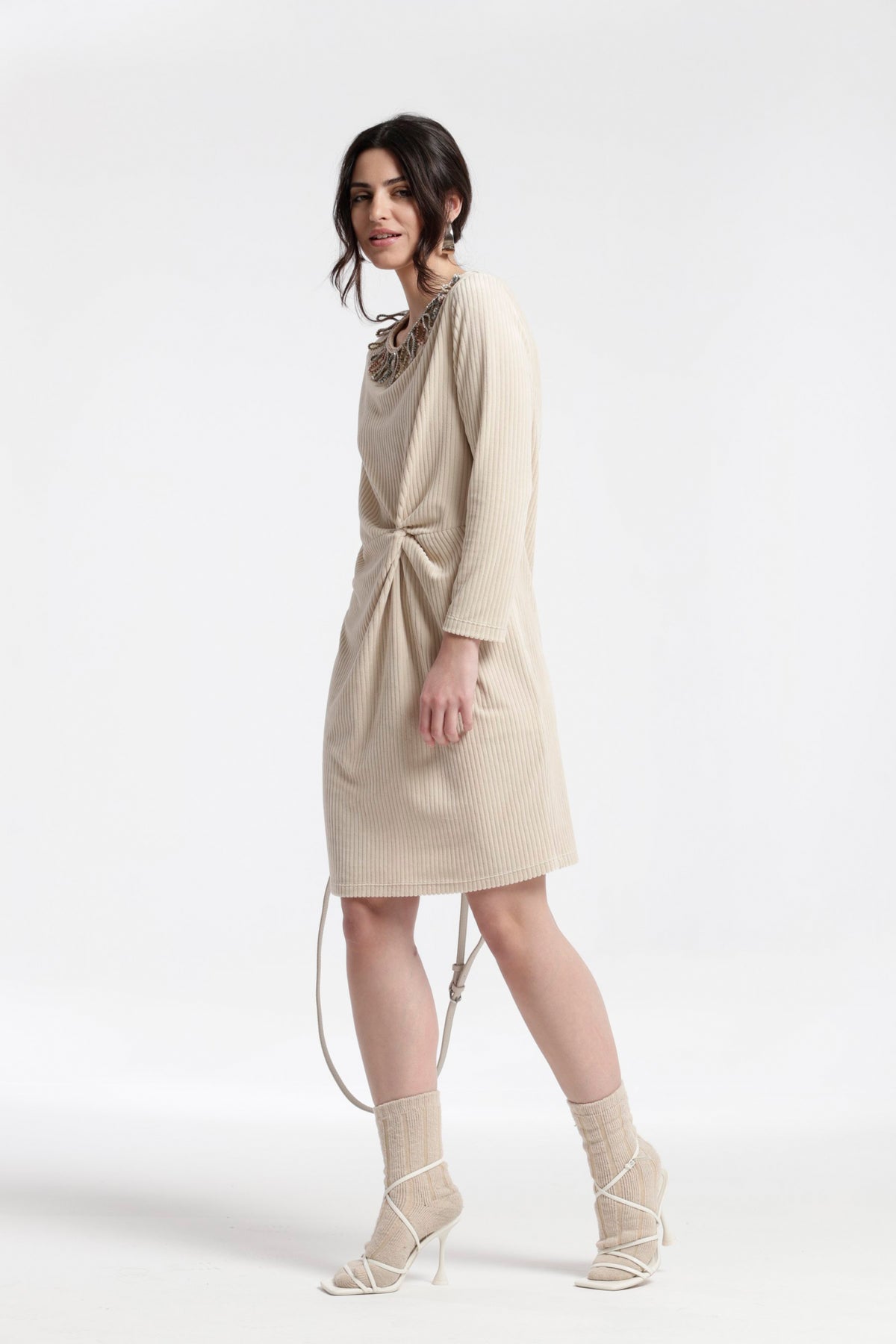 KNIT CORDUROY HARRI DRESS