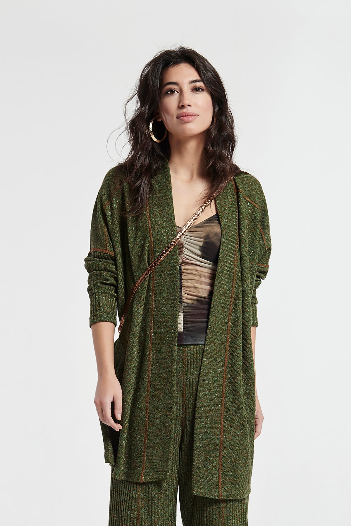 LUREX MELANGE KNIT WIDE KNITIED MISCA JACKET