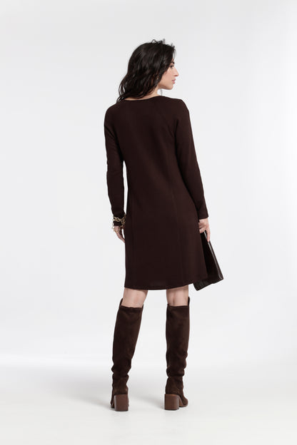VESTIDO ANDER MANGA RANGLAN JACQUARD PUNTO