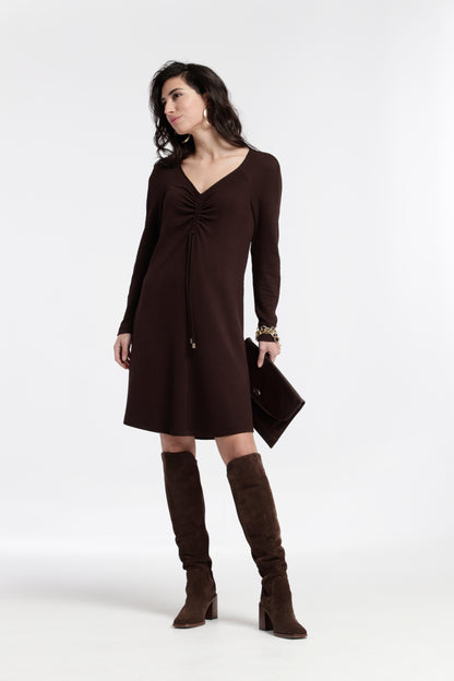 VESTIDO ANDER MANGA RANGLAN JACQUARD PUNTO