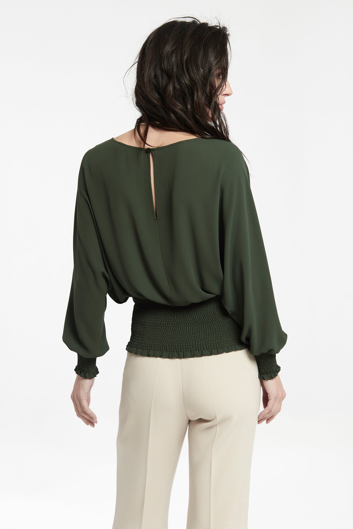 CHIFFON TOP WITH RUBBER BANDS