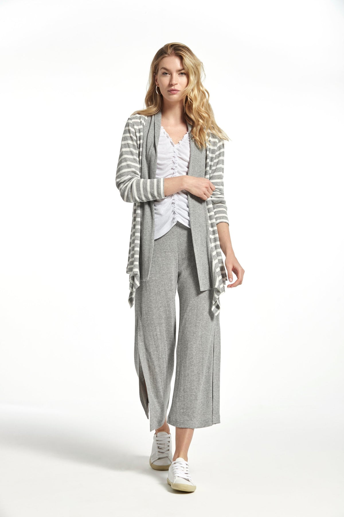 VESTE EN LIN-VISCOSE À RAYURES VERIO