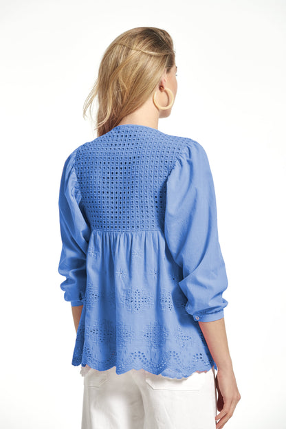 CAMISA ALBIS VOILE BORDADO  PERFORADO