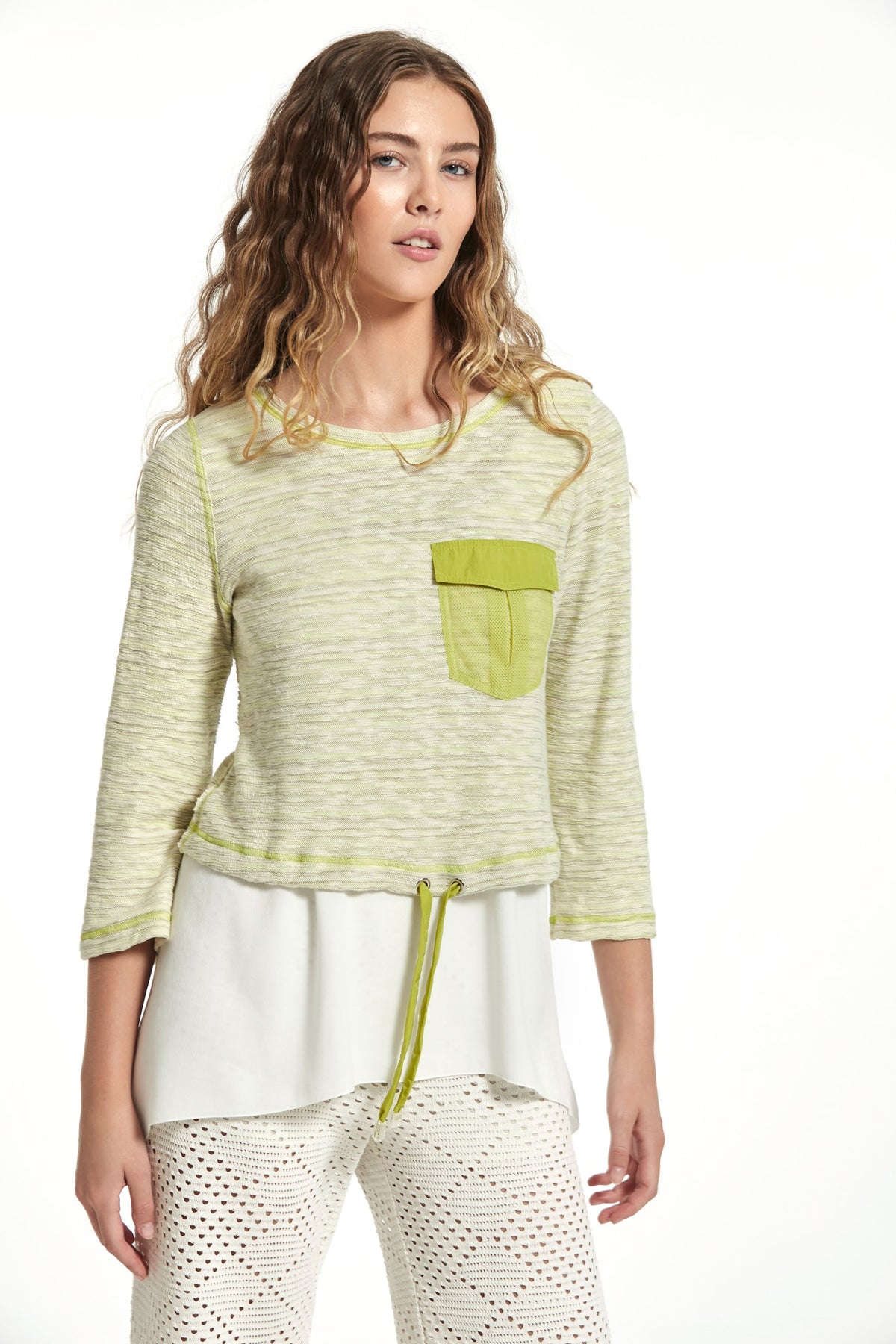 Top Alena Punto Efecto Raya Multicolor