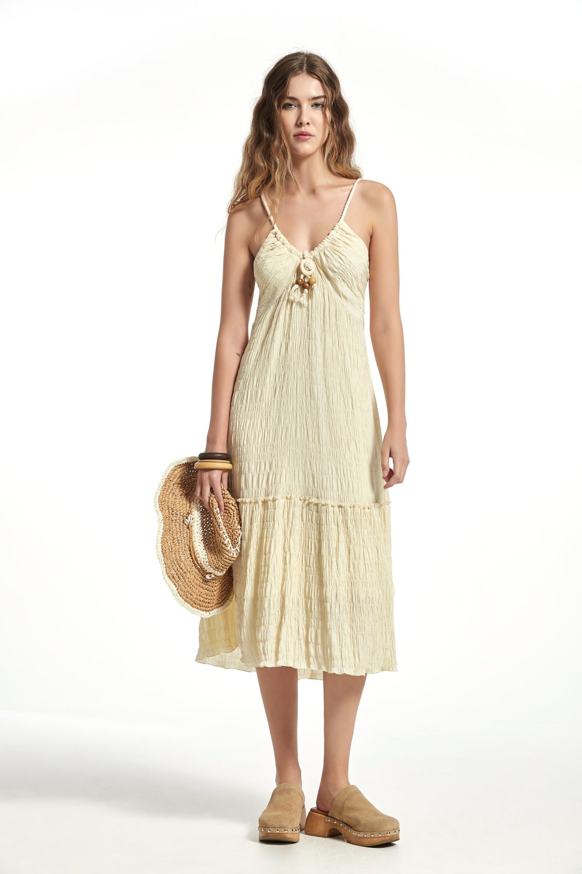 RUBBER STRYPES VOILE COLOMBA DRESS