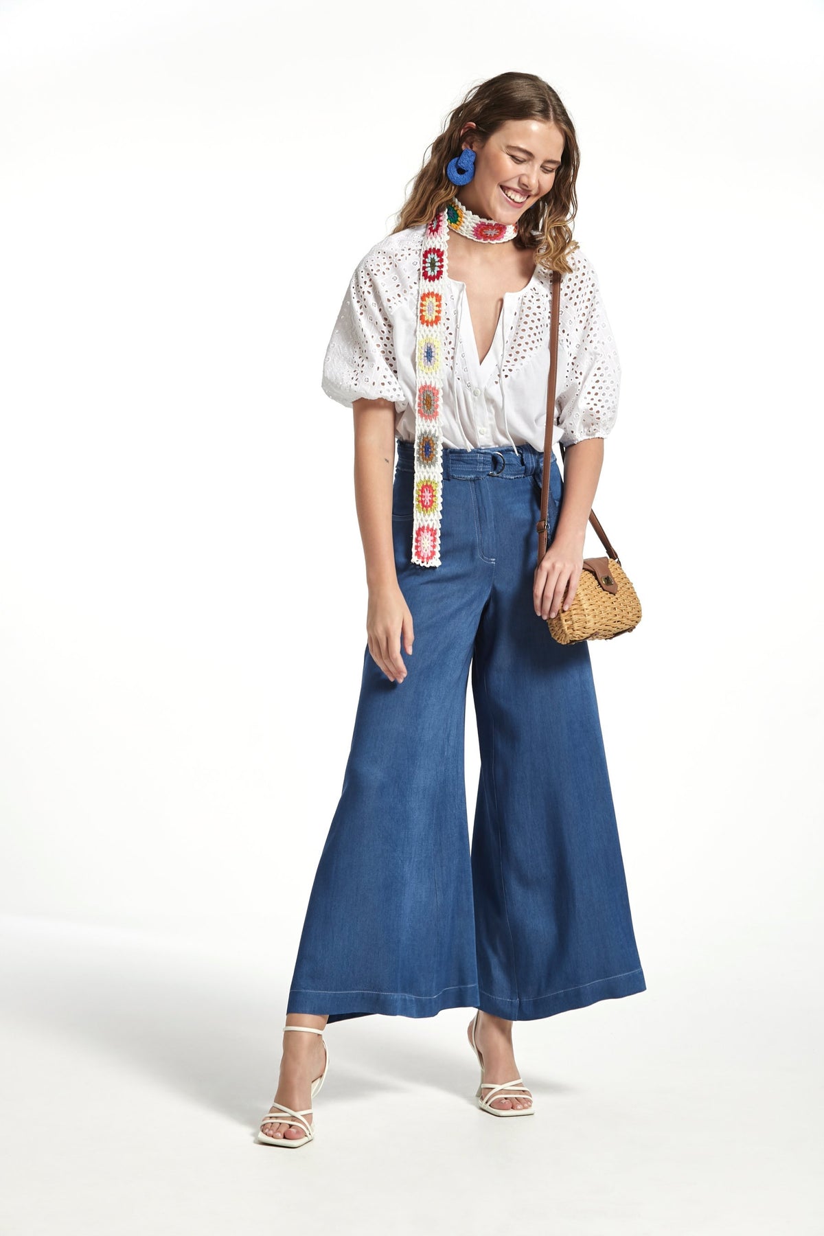 WOMEN'S PERFORATED COTTON SHIRT