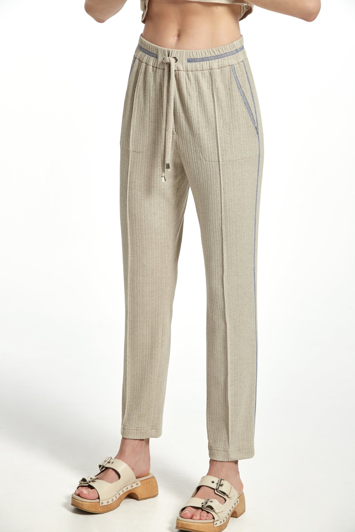 STRIPES EFFECT JERSEY TRANTA TROUSERS