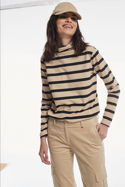 TWO-TONE STRIPED KNIT BRASA JERSEY