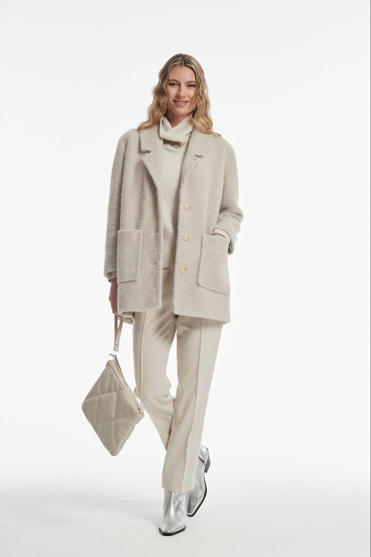 Herringbote Stitch Short Hair Errol Coat