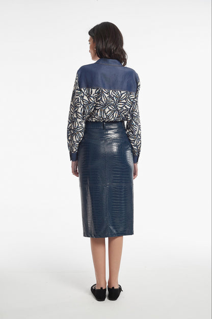 LIGHT PRINTED TWILL CRUDO SHIRT